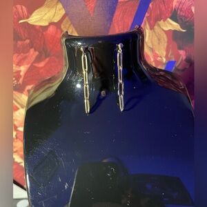 Solid 18k Yellow Dubai Gold Paper Clip/Chain link dangle earrings. Brand New!